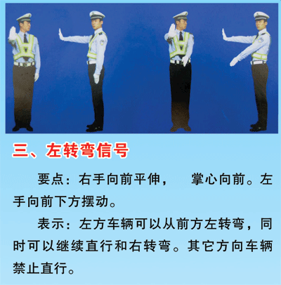 交警手势图解 顺口溜图片